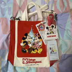 ミッキー ミニー ディズニー 40周年 ショルダーバック レトロ バック ディズニー 40周年 ショルダーバッグ ミッキー ミニー トート