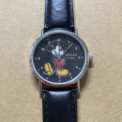 Disney Mickey Mouse 手巻き時計 ブラック ミッキーマウス - メルカリ