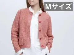 UNIQLO ユニクロ ニットカーディガン ショート丈 ツイード　Mサイズ