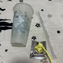 未使用　スターバックス　リユーザブルカップ　ストローキャップ　イエロー