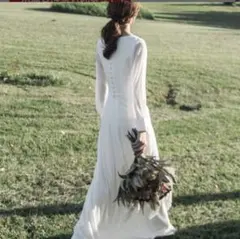 ウェディングドレス　二次会　前撮り　ロングドレス　前撮りドレス　結婚式