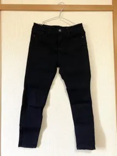 AOEcowbcyストレッチジーンズ　スキニー　デニムパンツ ブラックジーンズ