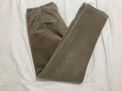 ビームス　カーキ コーデュロイ スリムフィットパンツ