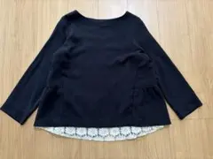 美品　AuieF アウィーエフ　バックレーストップス ネイビー 長袖