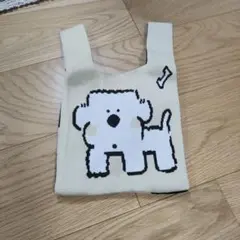 犬イラスト トートバッグ クリーム色