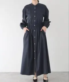 未使用タグ付き Spick & Span ロングワンピース 長袖 ネイビー