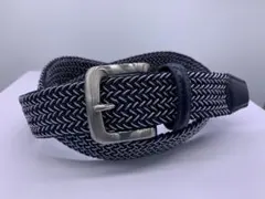 牛革 レザー ゴムメッシュベルト カジュアル メンズ レディース 伸縮 ゴルフ