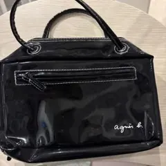 agnès b. 黒 ラッカー ハンドバッグ