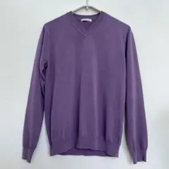 UNITED ARROWS パープル Vネック綿ニットのサムネイル