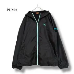 PUMA プーマ ナイロンジャケット パーカー M ブラック ターコイズ 軽量のサムネイル