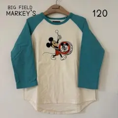 【120】マーキーズ キッズ ディズニー ミッキー 長袖 ロンT ライトブルー
