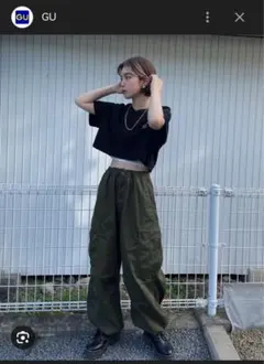 GU カーゴパンツ オリーブ　メンズS