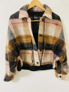 ZARA ウール混紡 チェック柄ジャケット