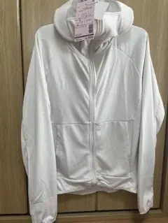 顔まですっぽりワークマン クールUV サンシェードパーカーEX アイボリー M