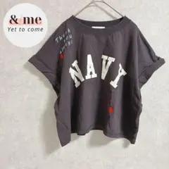 cepo セポ　半袖カットソー　厚手　ショート丈　プリント　刺繍　ロールアップ袖のサムネイル