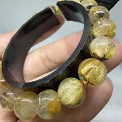048ゴールド タイチン ルチル クォーツ 11mm - 12mm 金針 天然石 048ゴールド タイチン ルチル クォーツ 11mm - 12mm 金針 天然石