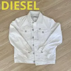 DIESEL デニムジャケット　襟レザー　アウター　 ホワイト　メンズXS