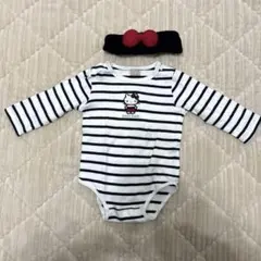 ハローキティ　ロンパース　ヘアバンド付き　80cm