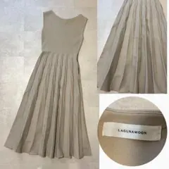 未使用級✨LAGUNAMOON ノースリーブワンピース　ベージュ系　　S 切替