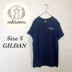 GILDAN ネイビー 半袖 Tシャツ バックプリント 古着　【1-6】