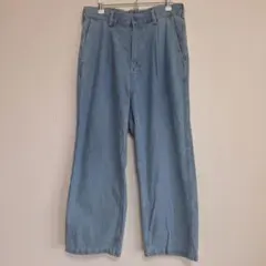 【GU】デニムバギースラックス [丈標準68.0~72.0cm]