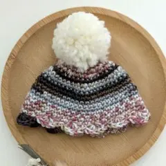 【ポンポンつきバケットハット帽】10〜12cmぬい向け