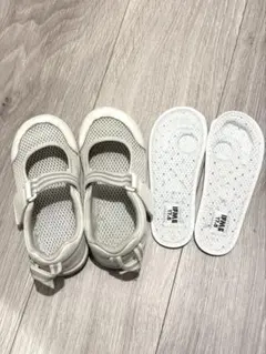 IFME イフミー　ホワイト メッシュ 上履き シューズ 17.5