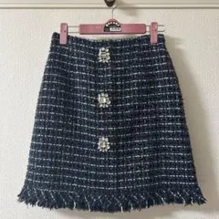 ツイードスカート ビジュー付きのサムネイル