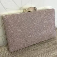 パーティバッグ　スクエア　がま口　ピンクゴールド　チェーン付き