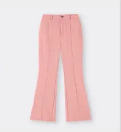 【美品】GU／カットソーカラーフレアスラックス 丈標準　ピンク　Lサイズ