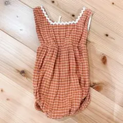 Liilu チェック ロンパース 18m