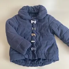 プティマイン リボン アウター　ネイビー　110