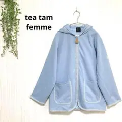 tea tam femme 未使用　カーディガン　フルジップ　羽織り　M