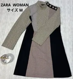 ZARA WOMAN チェック柄ミニワンピース Mサイズ