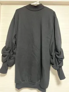 SLY バルーンスリーブ ブラックスウェットワンピース