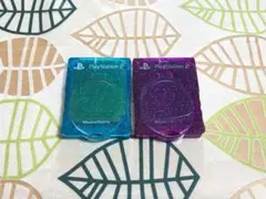 プレイステーション2用　メモリーカード　スパークリングブルー＆バイオレット