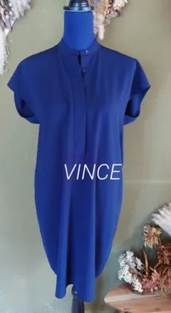 VINCE ビンス　シンプル半袖ワンピース ネイビー　Ｓのサムネイル