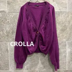 CROLLA クローラ ボレロカーデ パープル 綿100% ゴールド釦 a263のサムネイル