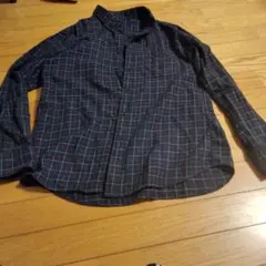 UNIQLO ネイビー チェック柄 シャツ L