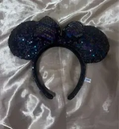 ミニーカチューシャ 黒と紫のスパンコール