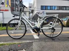 中古電動自転車ブリヂストンHYDEE Ⅱ 26インチホワイト子乗せ横浜№8618