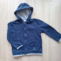 ZARA フード付きパーカー 98cm　2-3歳 ネイビー　アウター　紺