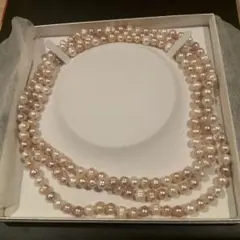 160cm淡水パールロングネックレス(マルチカラー)