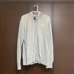 adidas フルジップパーカー グレー