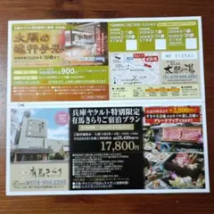 太閤の湯 有馬温泉　優待券　クーポン　1枚(4名分)