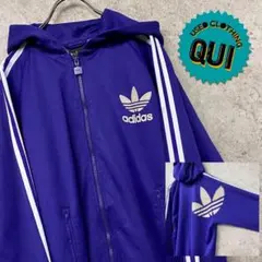 レア90s US古着○アディダス トレフォイル トラックジャケット パープルL
