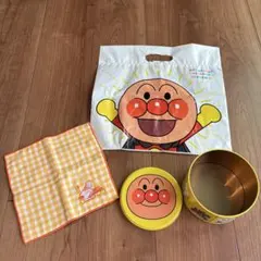 アンパンマンミュージアム限定　チェックミニタオル　ショッパー　缶