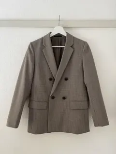【シェリー様】チェック柄 ダブルブレストジャケット Sサイズ　ユニクロ