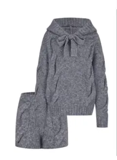 andwang Ribbon off shoulder knit set - メルカリ
