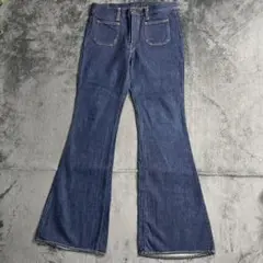60s ７０s CORN POPPER フレアデニムパンツ　濃紺 ベルボトム